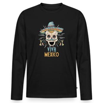 Mexiko - Männer Premium Bio Langarmshirt - Schwarz - Vorne - Nico (187cm)