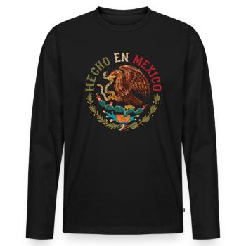 Mexiko - Männer Premium Bio Langarmshirt - Schwarz - Vorne - Nico (187cm)