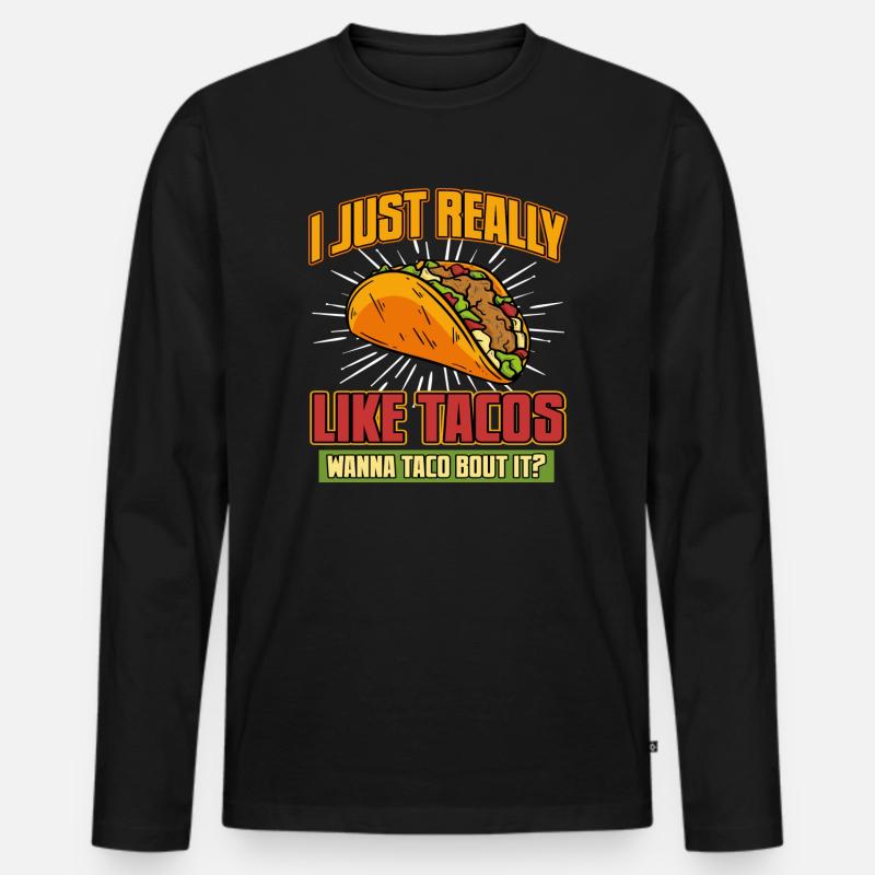 Tacos - Männer Premium Bio Langarmshirt - Schwarz