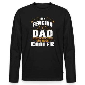 Fencing sword fighting Dad - Men's Premium Organic Long Sleeve Shirt - black - Front - Nico (187cm)