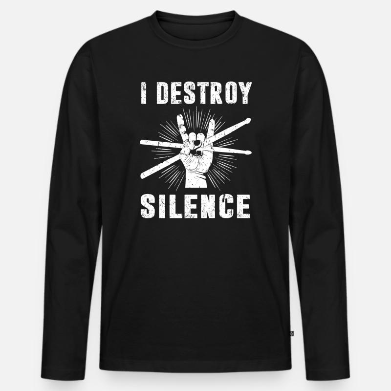 Schlagzeuger Drumsticks - Männer Premium Bio Langarmshirt - Schwarz