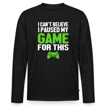 Gaming - T-shirt manches longues Premium bio Homme - noir - Devant - Nico (187cm)