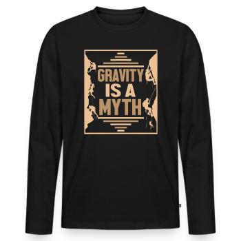 Climbing climber climbing wall mountaineering - Men's Premium Organic Long Sleeve Shirt - black - Front - Nico (187cm)