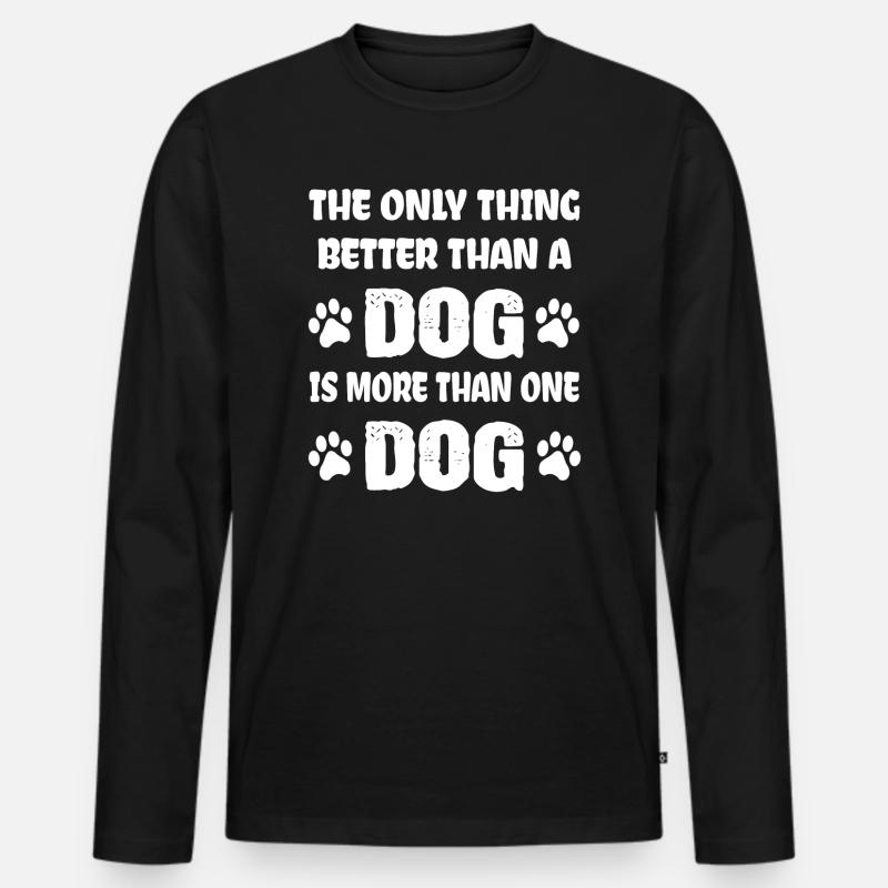 Hunde Sprüche - Männer Premium Bio Langarmshirt - Schwarz