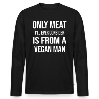 Vegan vegan vegan - Men's Premium Organic Long Sleeve Shirt - black - Front - Nico (187cm)