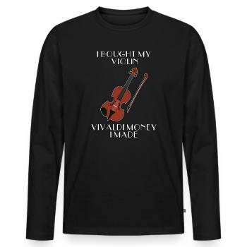 Violon violon - T-shirt manches longues Premium bio Homme - noir - Devant - Nico (187cm)