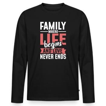 Valeurs familiales - T-shirt manches longues Premium bio Homme - noir - Devant - Nico (187cm)