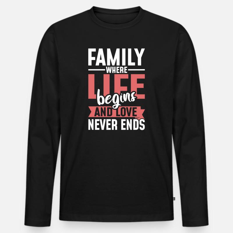 Familienwerte - Männer Premium Bio Langarmshirt - Schwarz