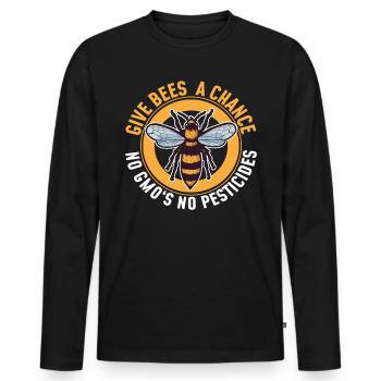Bee bee bee honey bee beekeeper gift - Men's Premium Organic Long Sleeve Shirt - black - Front - Nico (187cm)