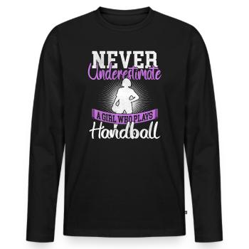 Handballer Handball - Men's Premium Organic Long Sleeve Shirt - black - Front - Nico (187cm)