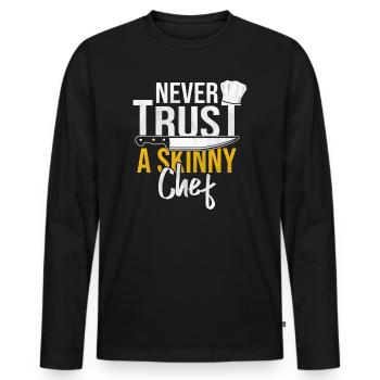 chef - Men's Premium Organic Long Sleeve Shirt - black - Front - Nico (187cm)