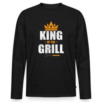 Barbecue King Barbecue Grill Master Barbecue season - Men's Premium Organic Long Sleeve Shirt - black - Front - Nico (187cm)