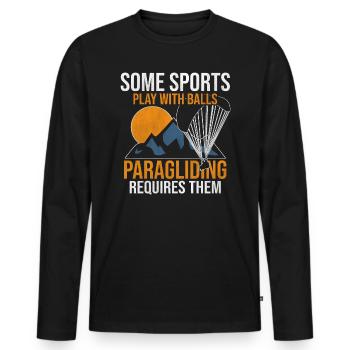 Paragliding Paragliding Paragliding - Men's Premium Organic Long Sleeve Shirt - black - Front - Nico (187cm)