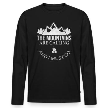 Camping camping - T-shirt manches longues Premium bio Homme - noir - Devant - Nico (187cm)