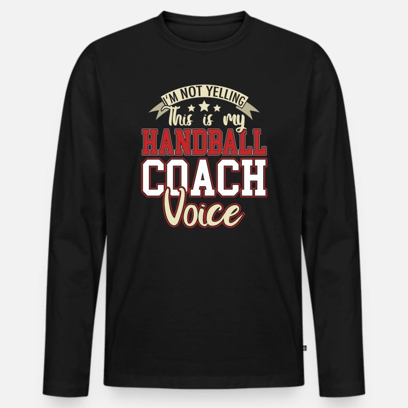 Handball Trainer Coach - Männer Premium Bio Langarmshirt - Schwarz