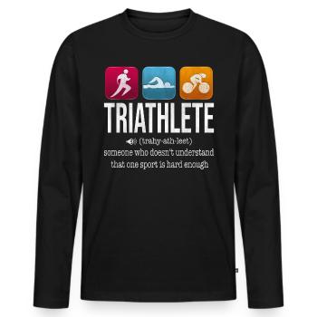 Triathlet - Männer Premium Bio Langarmshirt - Schwarz - Vorne - Nico (187cm)