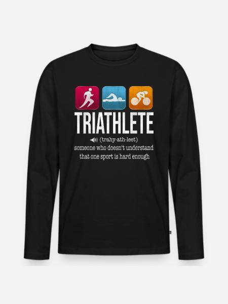 triathlete - Men's Premium Organic Long Sleeve Shirt - black