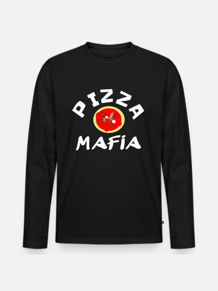 Pizza Mafia Gift Idea T-Shirt - Men's Premium Organic Long Sleeve Shirt - black