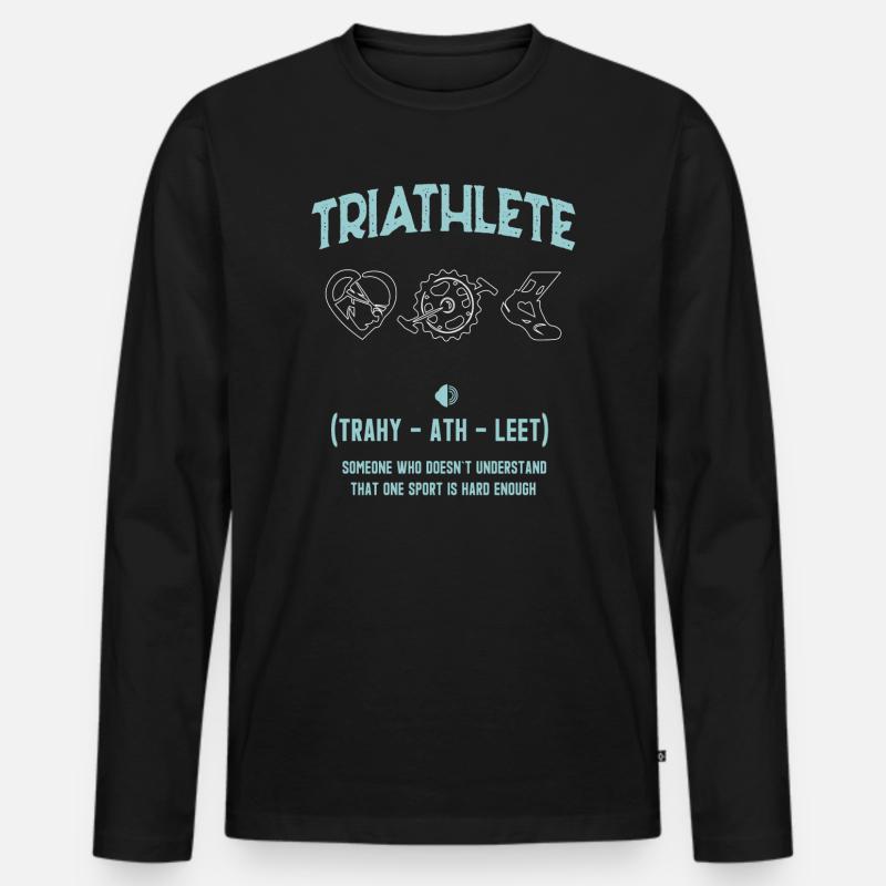 Triathlet - Männer Premium Bio Langarmshirt - Schwarz