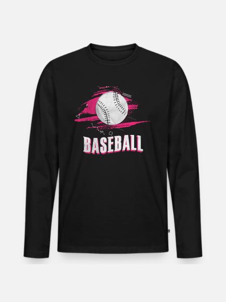 Baseball Baseball-Spieler Baseballmannschaft - Männer Premium Bio Langarmshirt - Schwarz