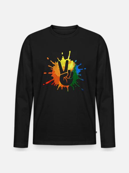 Peace peace movement - Men's Premium Organic Long Sleeve Shirt - black