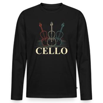Cello - Männer Premium Bio Langarmshirt - Schwarz - Vorne - Nico (187cm)