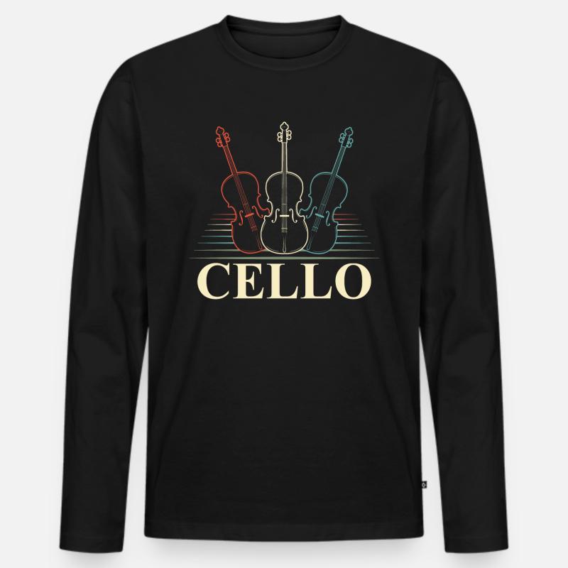 Cello - Männer Premium Bio Langarmshirt - Schwarz