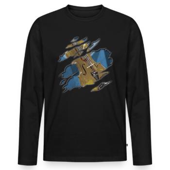 Cello string instrument - Men's Premium Organic Long Sleeve Shirt - black - Front - Nico (187cm)