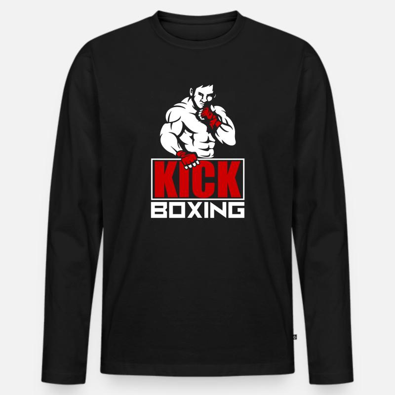 Kickboxen - Männer Premium Bio Langarmshirt - Schwarz