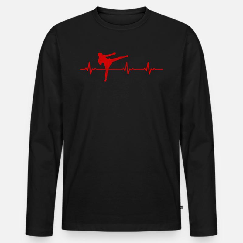 Kickboxer Kickboxen - Männer Premium Bio Langarmshirt - Schwarz