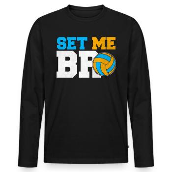 Volleyball Set Volleyball team Volleyballer - Men's Premium Organic Long Sleeve Shirt - black - Front - Nico (187cm)