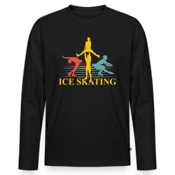Ice Skating Skating Figure Skating - Men's Premium Organic Long Sleeve Shirt - black - Front - Nico (187cm)