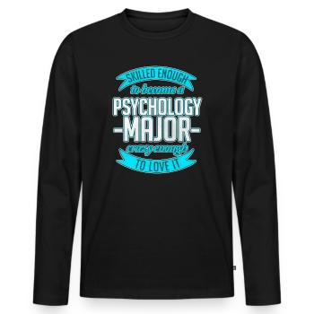 psychologist - Men's Premium Organic Long Sleeve Shirt - black - Front - Nico (187cm)