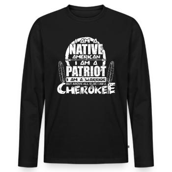 Indian Native American Native American Indians - Men's Premium Organic Long Sleeve Shirt - black - Front - Nico (187cm)