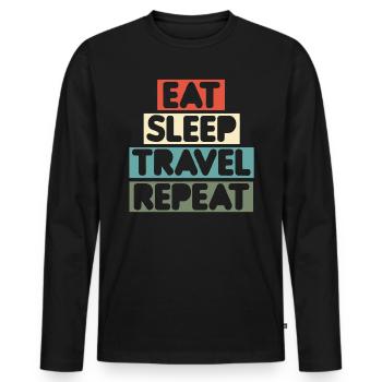 Urlauber Reisender - Männer Premium Bio Langarmshirt - Schwarz - Vorne - Nico (187cm)