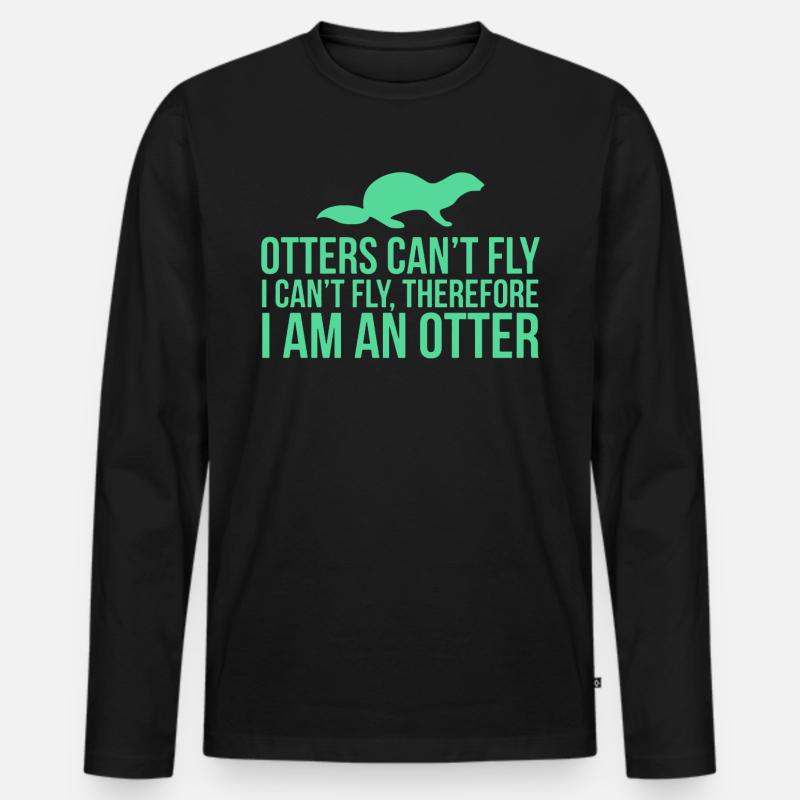 Otter - Männer Premium Bio Langarmshirt - Schwarz