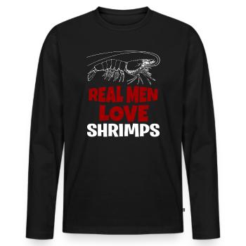 Shrimp - Men's Premium Organic Long Sleeve Shirt - black - Front - Nico (187cm)