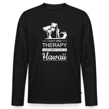 Hawaii - Men's Premium Organic Long Sleeve Shirt - black - Front - Nico (187cm)
