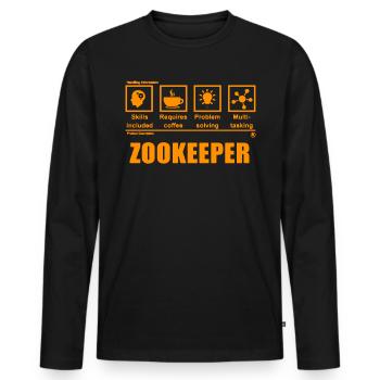 Zookeeper Zoo Zoology Animal lover - Men's Premium Organic Long Sleeve Shirt - black - Front - Nico (187cm)