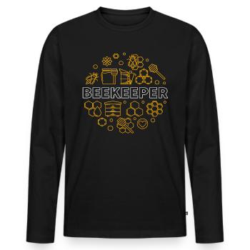 Honey bee bee beekeeper bee bees - Men's Premium Organic Long Sleeve Shirt - black - Front - Nico (187cm)