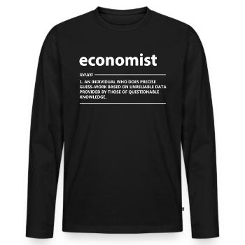 Economist Definition Economy Economist - Men's Premium Organic Long Sleeve Shirt - black - Front - Nico (187cm)