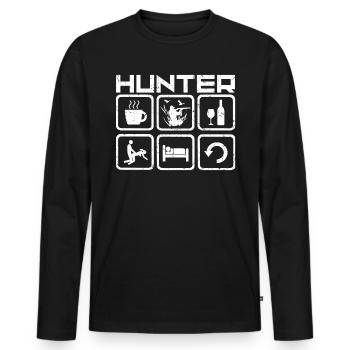 Chasse chasseurs chasse chasse au cerf - T-shirt manches longues Premium bio Homme - noir - Devant - Nico (187cm)