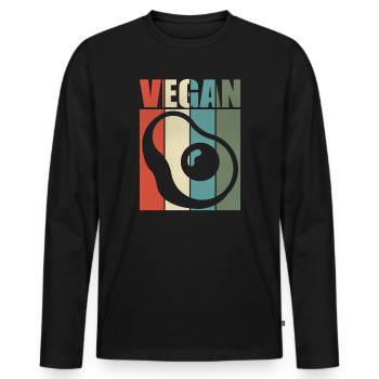 Vegan vegan vegan - Men's Premium Organic Long Sleeve Shirt - black - Front - Nico (187cm)