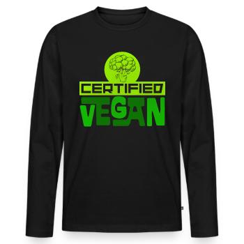 Vegan vegan vegan - Men's Premium Organic Long Sleeve Shirt - black - Front - Nico (187cm)