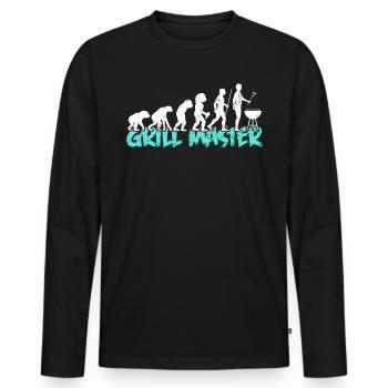 Barbecue King Evolution Grillmeister Barbecue saison - T-shirt manches longues Premium bio Homme - noir - Devant - Nico (187cm)