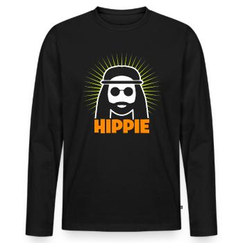 Hippie movement Hippie Goddess Peace - Men's Premium Organic Long Sleeve Shirt - black - Front - Nico (187cm)