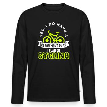 Vélo Vélo Vélo Vélo Vélo Vélo - T-shirt manches longues Premium bio Homme - noir - Devant - Nico (187cm)