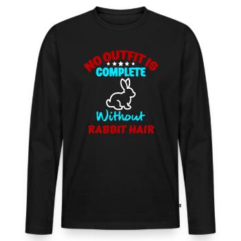 Lapin lapin - T-shirt manches longues Premium bio Homme - noir - Devant - Nico (187cm)