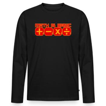 Math Is Basic Math Math Professeur de mathématiques - T-shirt manches longues Premium bio Homme - noir - Devant - Nico (187cm)