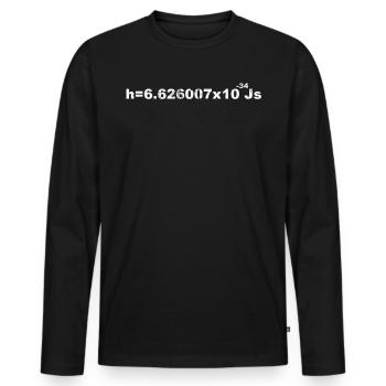 Planck Constant - physicien - T-shirt manches longues Premium bio Homme - noir - Devant - Nico (187cm)